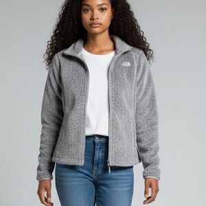 The North Face Furry Fleece Jacket‎ Gray Women's Size Medium Fall Full Zip